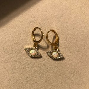 Gold filled evil eye earrings. Make an offer!